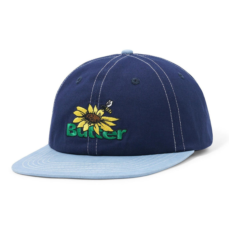 Butter Goods Sunflower 6 Panel Cap Navy/Washed Blue