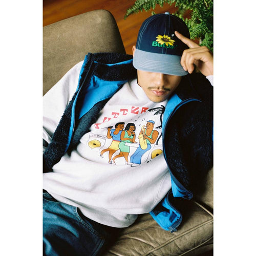 Butter Goods Sunflower 6 Panel Cap Navy/Washed Blue