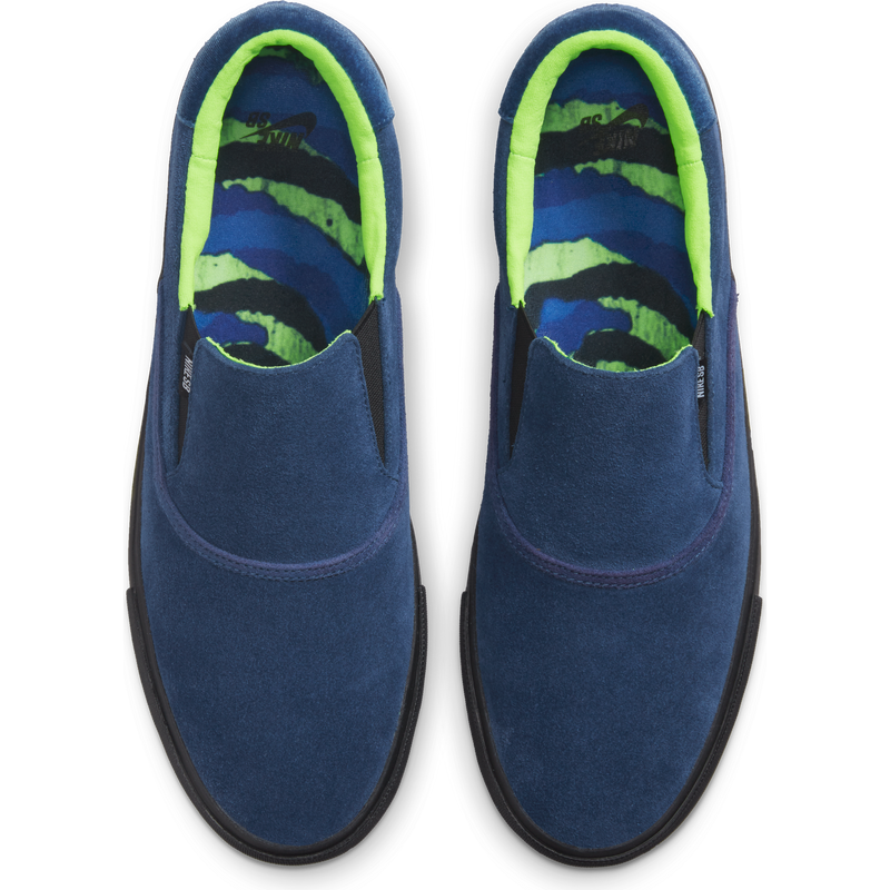 Nike SB Zoom Verona Slip On x Leo Baker Blue Void/Electric Green