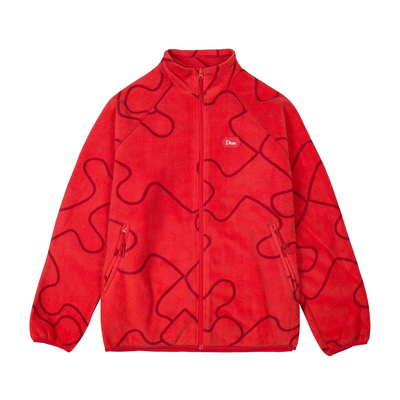 Dime Puzzle Polar Fleece Red