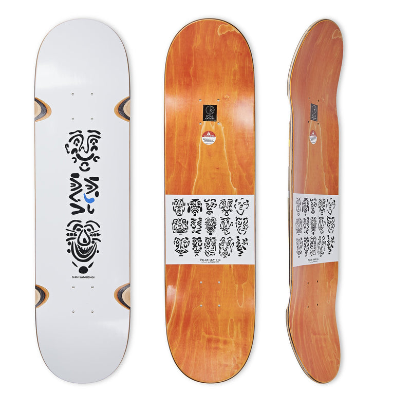 Polar Shin Sanbongi Faces White Wheel Wells Deck 8.25"