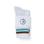 Polar Skate Co. Stripe Socks White/Brown/Mint