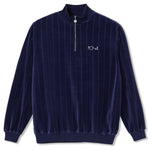 Polar Skate Co. Velour Zipneck Sweatshirt Rich Navy