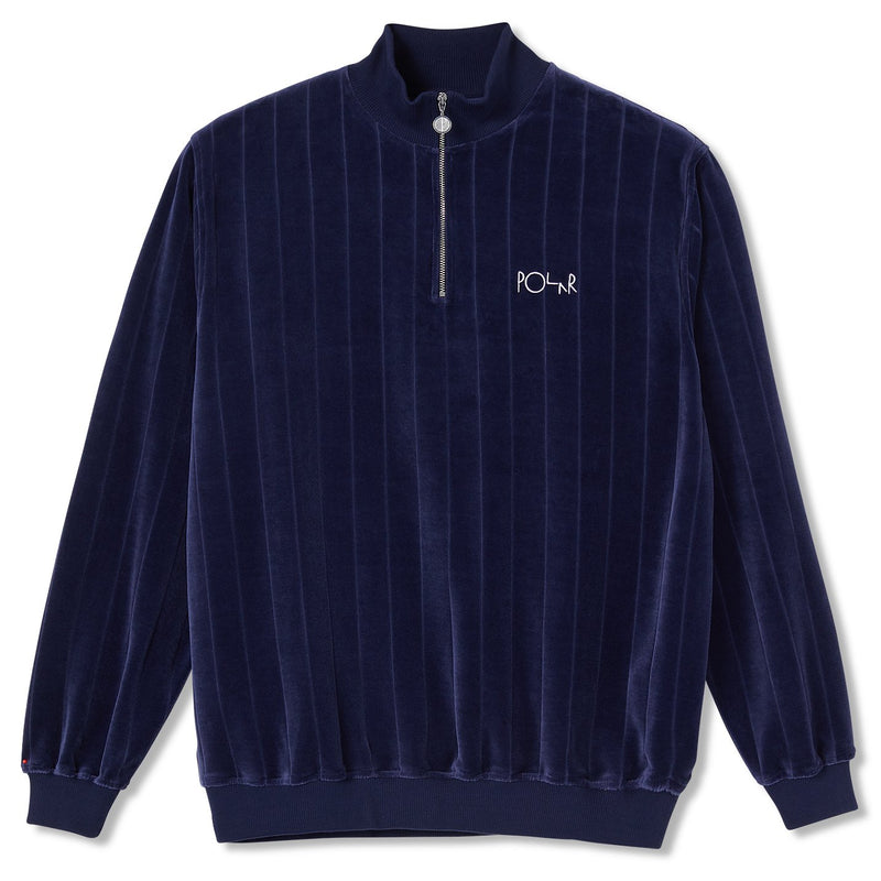 Polar Skate Co. Velour Zipneck Sweatshirt Rich Navy