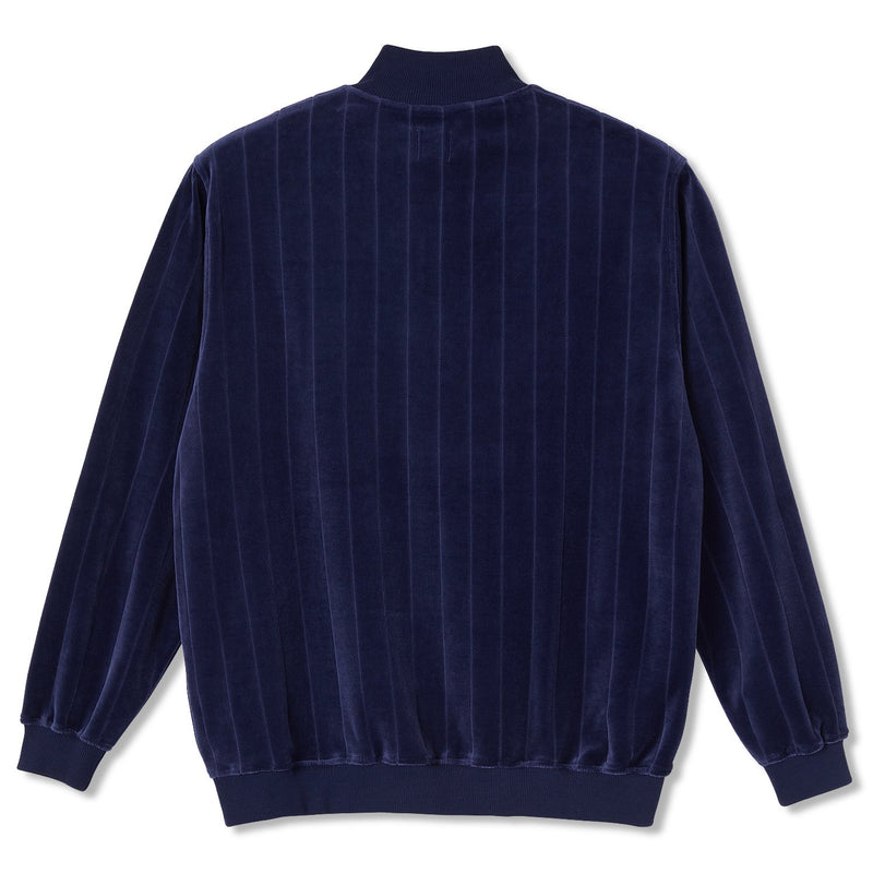 Polar Skate Co. Velour Zipneck Sweatshirt Rich Navy