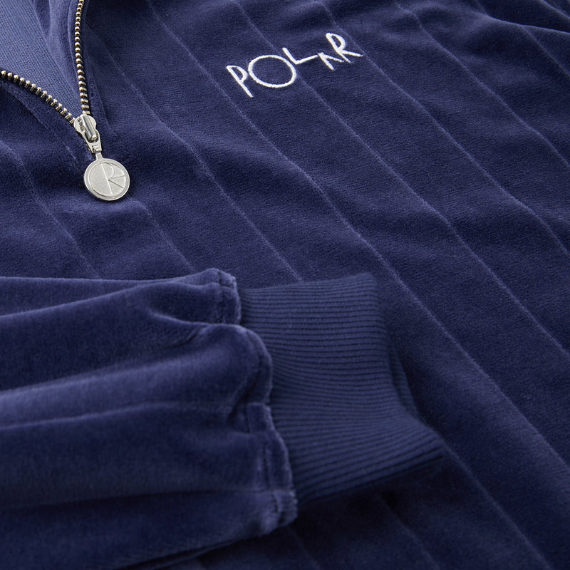 Polar Skate Co. Velour Zipneck Sweatshirt Rich Navy